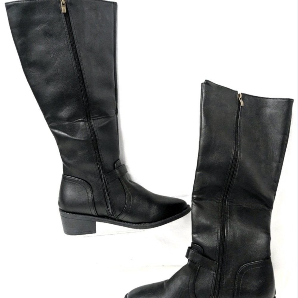 🔥🆕🔥SHEIN - Vegan Leather Calf-High Heeled Boots with Side Zipper Access Size 40 - Picture 3 of 4